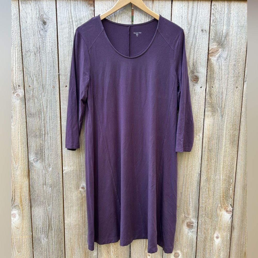 Garnet Hill Purple Knit Trapeze Dress